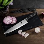 COKUMA Kitchen Knife, 3-Pcs Knife Set With Sheath, 8 Inch Chef Knife, 4.5 Inch Utility Knife, 4 Inch Paring Chef Knife, Stainless Steel, Black - Image 4